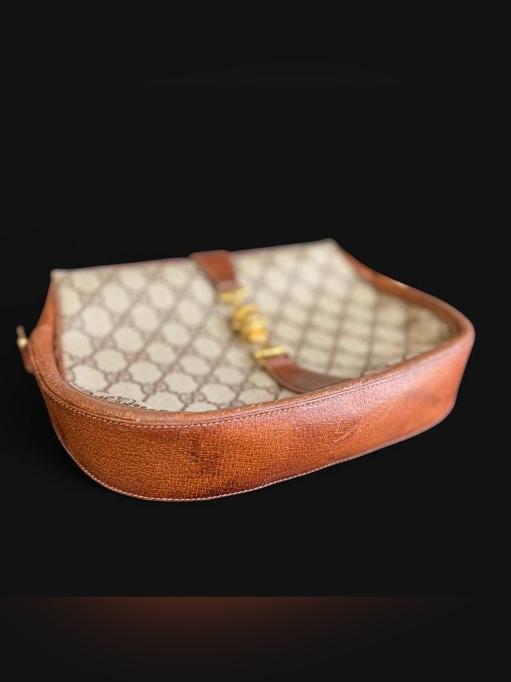 Gucci Beige Brown GG Canvas Horsebit Crossbody Bag -No Strap - Picture 2 of 11